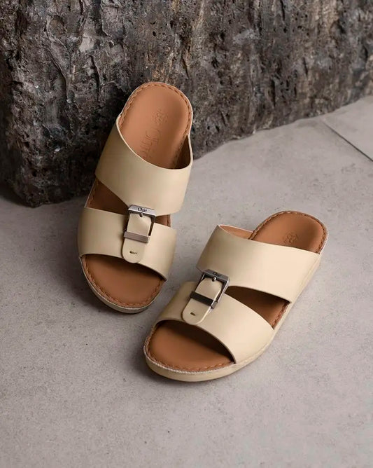 Sand Leather Slide Slippers